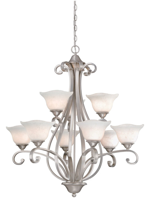 CS-CHU009BN Vaxcel Caspian 9L Chandelier Brushed Nickel