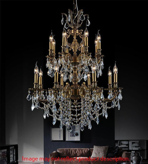 CWI Lighting 16 Light Up Chandelier With Antique Brass Model: 2039P30AB-16