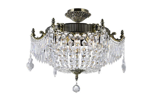 CWI Lighting 6 Light Bowl Flush Mount With Antique Brass Model: 2048C22AB