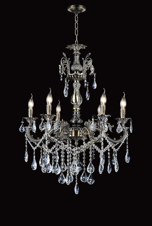 CWI Lighting 6 Light Up Chandelier With Antique Brass Model: 2013P26AB-6