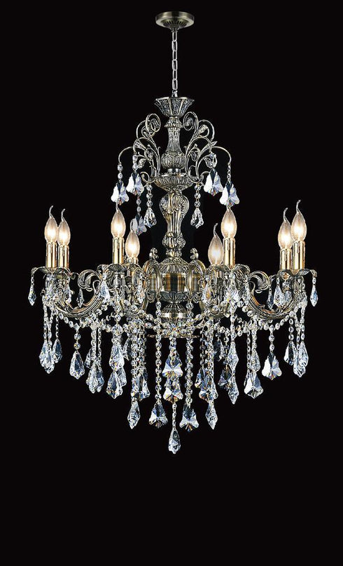 CWI Lighting 8 Light Up Chandelier With Antique Brass Model: 2011P30AB-8