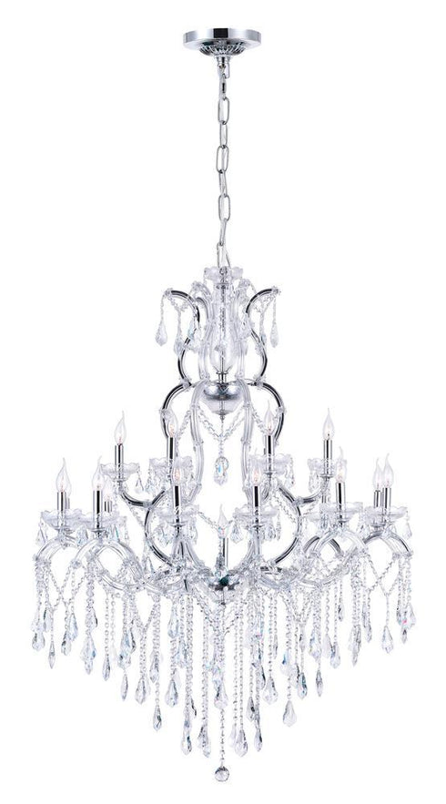 CWI Lighting Abby 19 Light Up Chandelier With Chrome Finish Model: 8398P44C-19 (CLEAR)
