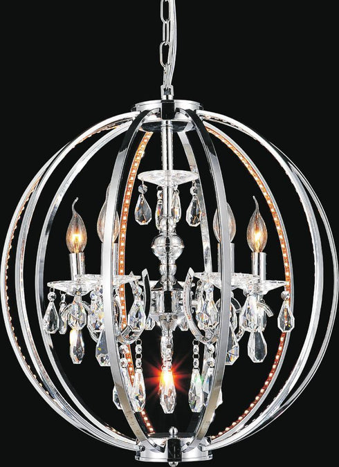 CWI Lighting Abia 5 Light Up Chandelier With Chrome Finish Model: 5025P22C-5