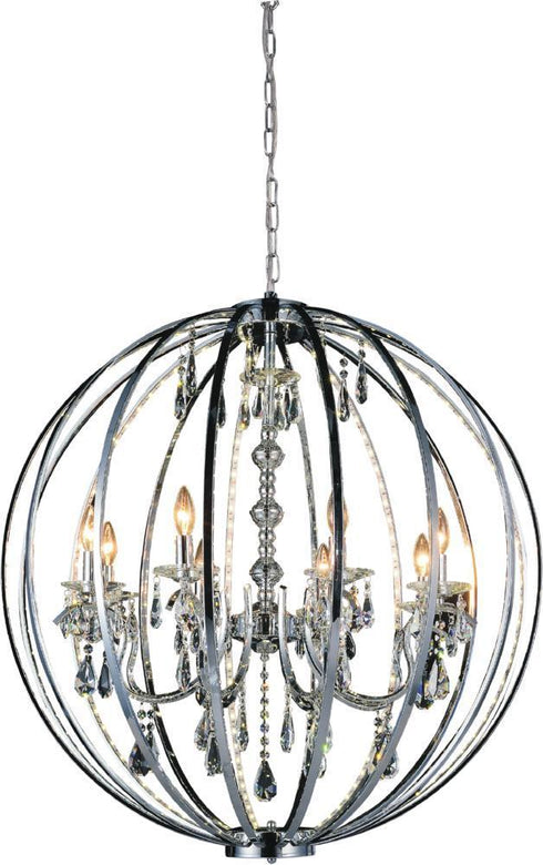CWI Lighting Abia 8 Light Up Chandelier With Chrome Finish Model: 5025P34C-8