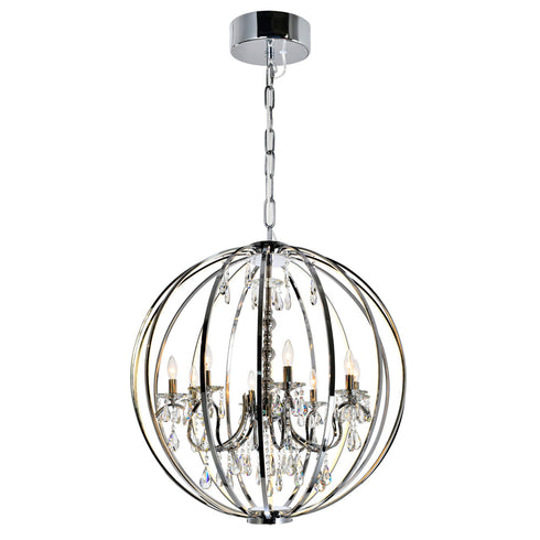 CWI Lighting Abia 8 Light Up Chandelier With Chrome Finish Model: 5025P34C-8