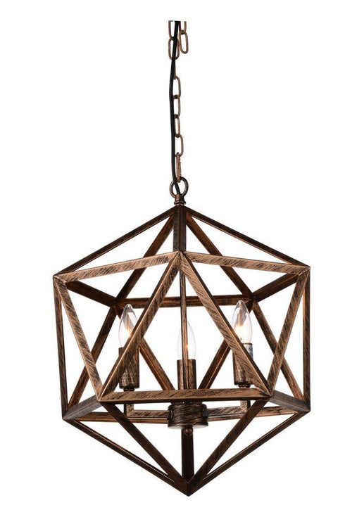 CWI Lighting Amazon 3 Light Up Pendant With Antique Forged Copper Model: 9641P17-3-128