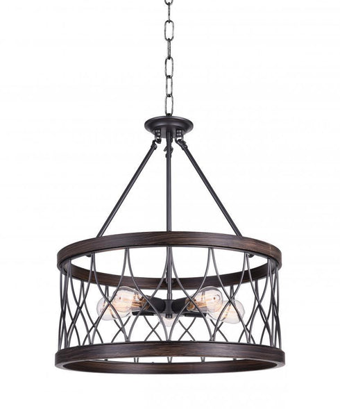 CWI Lighting Amazon 5 Light Drum Shade Chandelier With Gun Metal Model: 9966P23-5-242-A