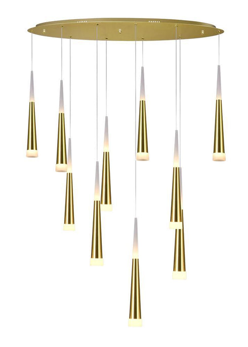 CWI Lighting Andes LED Multi Light Pendant With Gold Leaf Finish Model: 1103P40-10-619