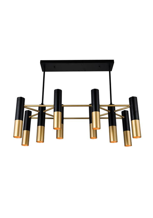 CWI Lighting Anem 10 Light Down Chandelier With Matte Black & Model: 1015P32-10-129