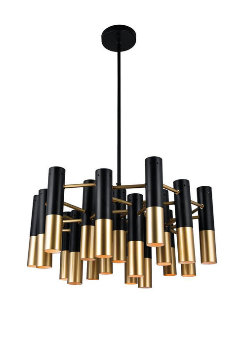CWI Lighting Anem 19 Light Down Chandelier With Matte Black & Model: 1015P26-19-129