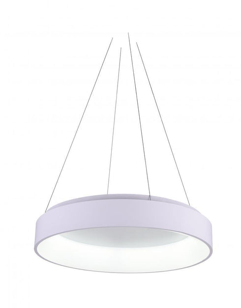 CWI Lighting Arenal LED Drum Shade Pendant With White Finish Model: 7103P24-1-104