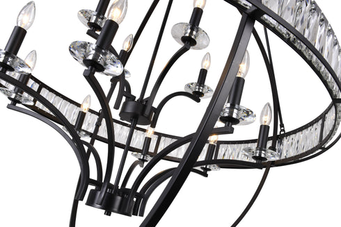 CWI Lighting Arkansas 12 Light Chandelier With Black Finish Model: 9957P42-12-101