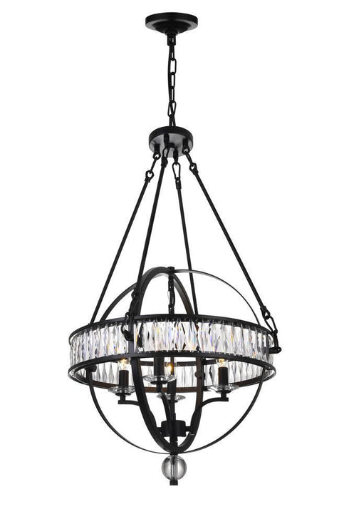 CWI Lighting Arkansas 4 Light Chandelier With Black Finish Model: 9957P20-4-101
