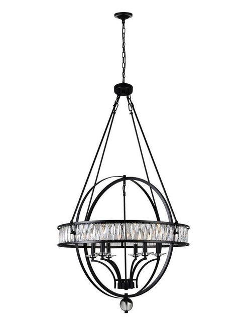 CWI Lighting Arkansas 6 Light Chandelier With Black Finish Model: 9957P30-6-101
