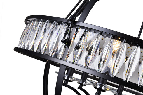 CWI Lighting Arkansas 6 Light Chandelier With Black Finish Model: 9957P30-6-101
