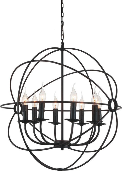 CWI Lighting Arza 8 Light Up Chandelier With Brown Finish Model: 5464P24DB-8