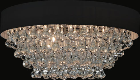 CWI Lighting Atlantic 8 Light Drum Shade Flush Mount With Chrome Model: 5422C22C-R (BLACK)