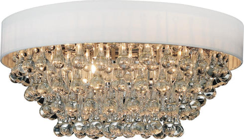 CWI Lighting Atlantic 8 Light Drum Shade Flush Mount With Chrome Model: 5422C22C-R (WHITE)