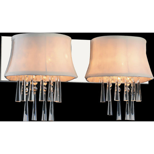CWI Lighting Audrey 2 Light Vanity Light With Chrome Model: 5532W21C-2 (WHITE)
