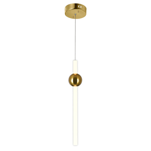 CWI Lighting Baton LED Mini Pendant With Brass Finish Model: 1208P6-1-625-A