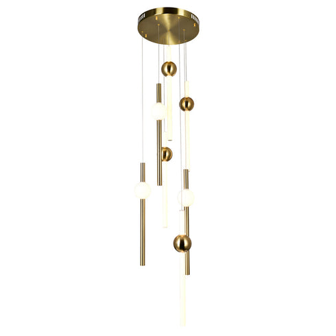 CWI Lighting Baton LED Pendant With Brass Finish Model: 1208P20-7-625
