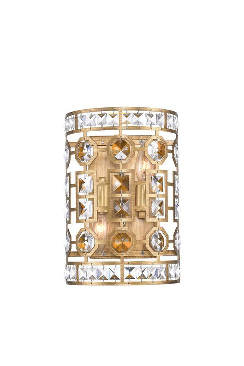 CWI Lighting Belinda 2 Light Wall Sconce With Champagne Finish Model: 1026W8-2-193