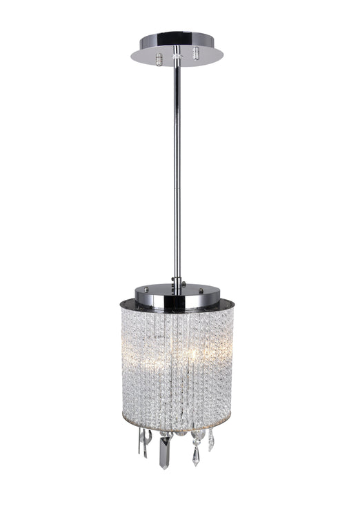CWI Lighting Benson 2 Light Drum Shade Mini Pendant With Chrome Model: 5562P8C CLEAR
