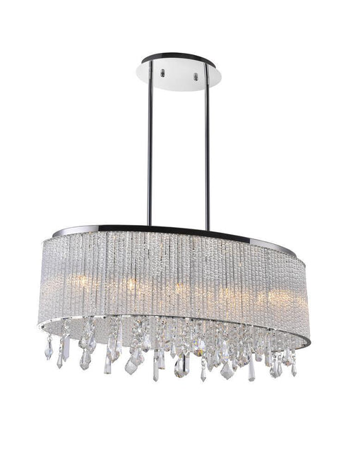 CWI Lighting Benson 5 Light Drum Shade Chandelier With Chrome Model: 5562P26C-O CLEAR