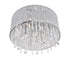 CWI Lighting Benson 6 Light Drum Shade Flush Mount With Chrome Model: 5562C16C CLEAR