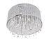 CWI Lighting Benson 6 Light Drum Shade Flush Mount With Chrome Model: 5562C16C CLEAR