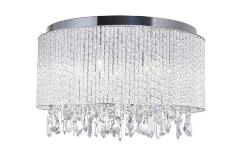 CWI Lighting Benson 6 Light Drum Shade Flush Mount With Chrome Model: 5562C16C CLEAR