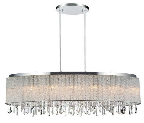 CWI Lighting Benson 7 Light Drum Shade Chandelier With Chrome Model: 5562P38C-O CLEAR