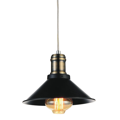 CWI Lighting Brave 1 Light Down Mini Pendant With Black Model: 9605P8-1-101-B