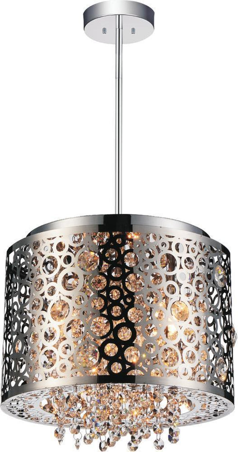 CWI Lighting Bubbles 4 Light Drum Shade Mini Pendant With Chrome Model: 5536P12ST