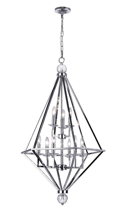 CWI Lighting Calista 9 Light Chandelier With Chrome Finish Model: 1027P26-9-601