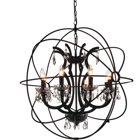 CWI Lighting Campechia 8 Light Up Chandelier With Brown Finish Model: 5465P28DB-8