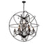 CWI Lighting Campechia 9 Light Up Chandelier With Brown Finish Model: 5465P36DB-9