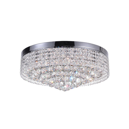CWI Lighting Cascade 10 Light Drum Shade Flush Mount With Chrome Model: 5424C22C