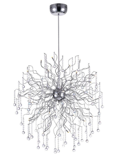 CWI Lighting Cherry Blossom 32 Light Chandelier With Chrome Finish Model: 5066P35C