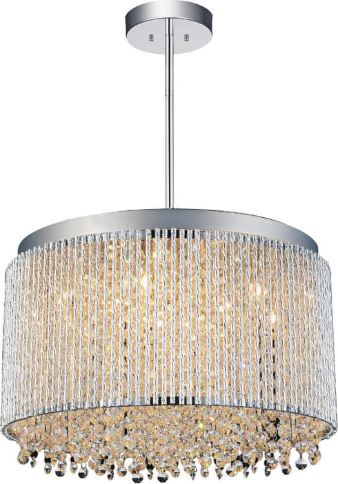 CWI Lighting Claire 10 Light Drum Shade Chandelier With Chrome Model: 5535P16C-R