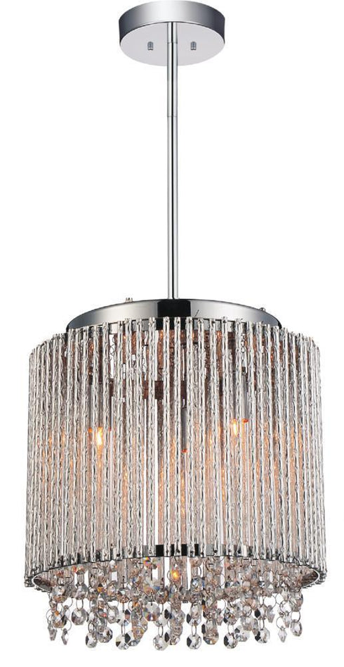 CWI Lighting Claire 3 Light Drum Shade Mini Pendant With Chrome Model: 5535P10C-R