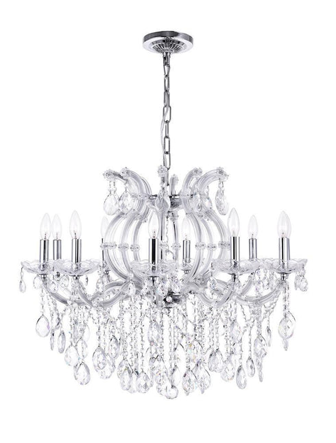 CWI Lighting Colossal 10 Light Up Chandelier With Chrome Finish Model: 8312P32C-10 (CLEAR)