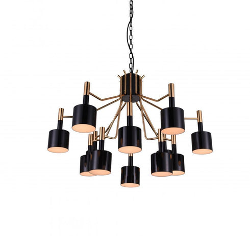 CWI Lighting Corna 12 Light Down Chandelier With Matte Black & Model: 1017P32-12-129