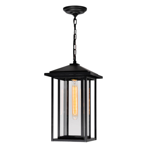 CWI Lighting Crawford 1 Light Black Outdoor Hanging Light Model: 0417P9-1-101