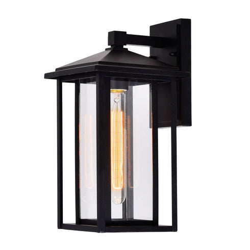 CWI Lighting Crawford 1 Light Black Outdoor Wall Light Model: 0417W7-1-101