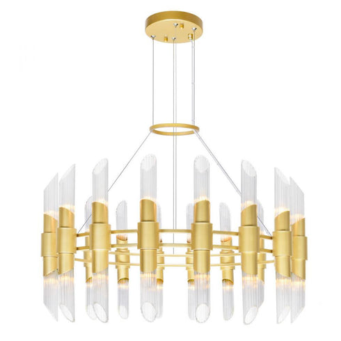 CWI Lighting Croissant 36 Light Chandelier With Satin Gold Finish Model: 1269P40-36-602
