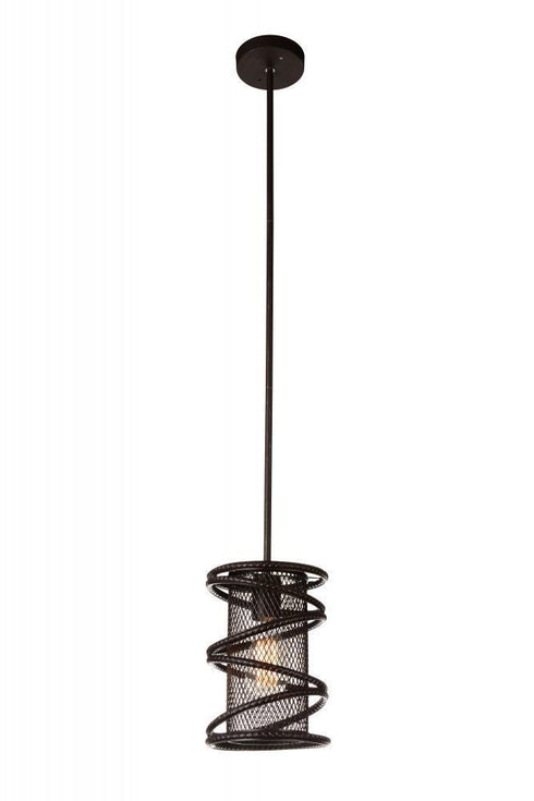 CWI Lighting Darya 1 Light Down Mini Pendant With Brown Finish Model: 9700P7-1-197