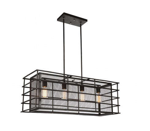 CWI Lighting Darya 4 Light Down Chandelier With Brown Finish Model: 9700P36-4-197