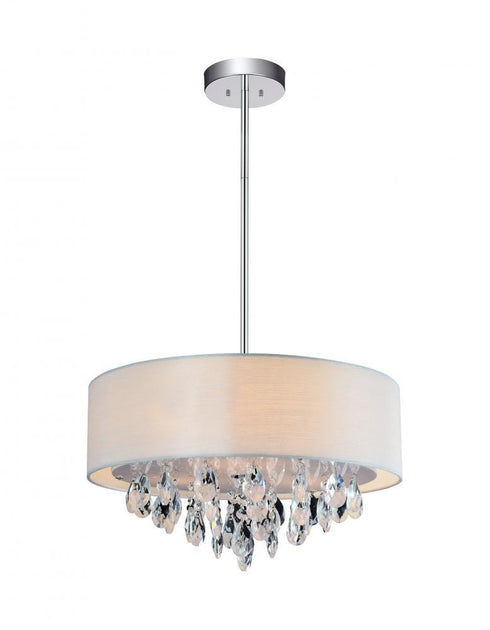 CWI Lighting Dash 3 Light Drum Shade Chandelier With Chrome Model: 5443P14C (OFF WHITE)