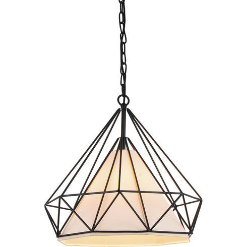 CWI Lighting Diamond 1 Light Down Pendant With Black Finish Model: 9600P18-1-101